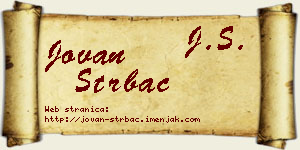 Jovan Štrbac vizit kartica